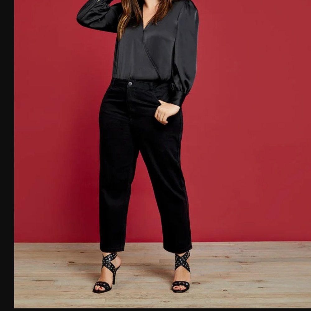 Eloquii Black Straight Leg Jeans for Women